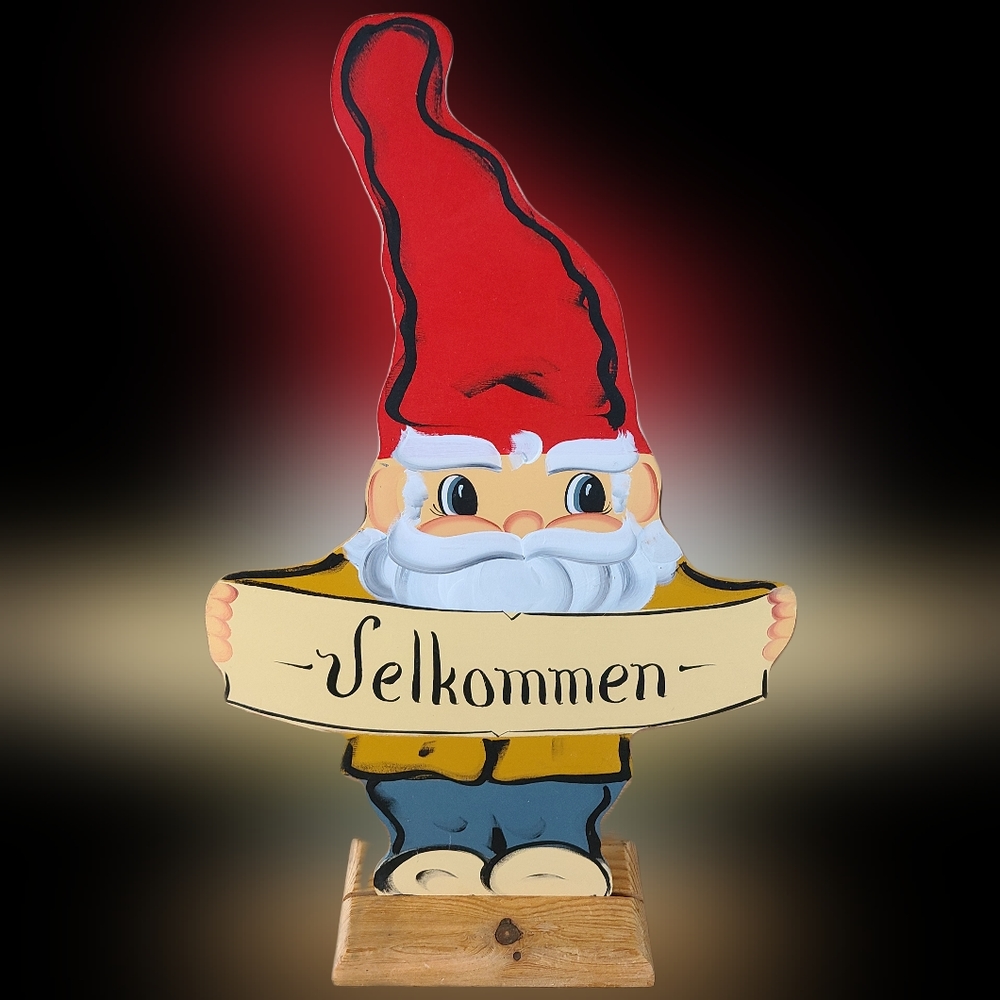 Scandinavian Nissen / Gnome Welcome  Velkommen sign - Picture 3 of 12